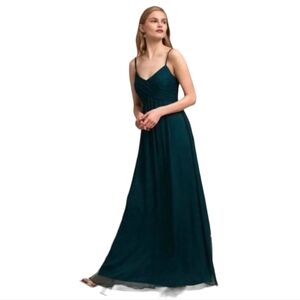 BHLDN Dark Emerald Green Brides Maid Maxi Dress Women's Small